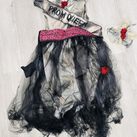 Prom Corpse Prom Queen Size M 8-10 Cosplay Girls Child Halloween Costume - Picture 6 of 8